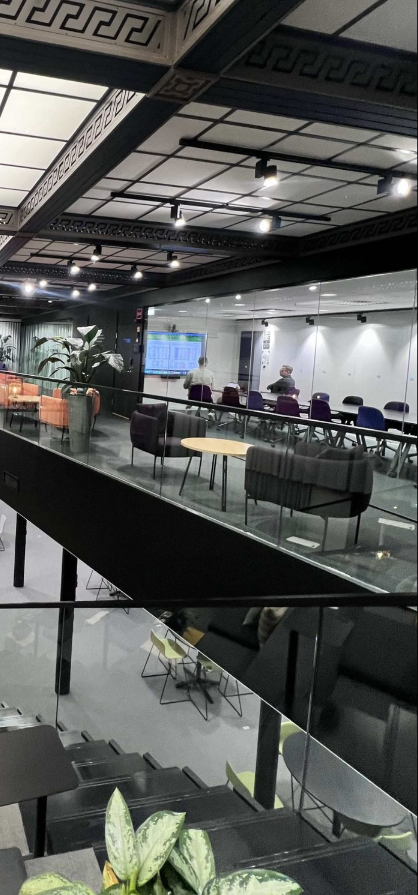 The Askel Ventures boardroom at Epicenter, seen through glass